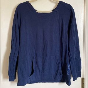 🌞Calvin Klein Navy Beaded Detail on Lower Left Side Long Sleeve Shirt#Gr